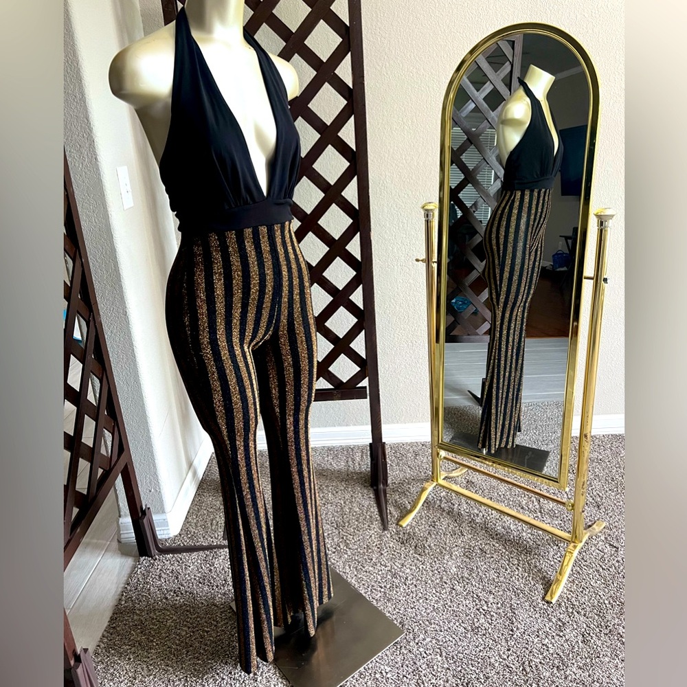 Love Culture Black and Gold jumpsuit